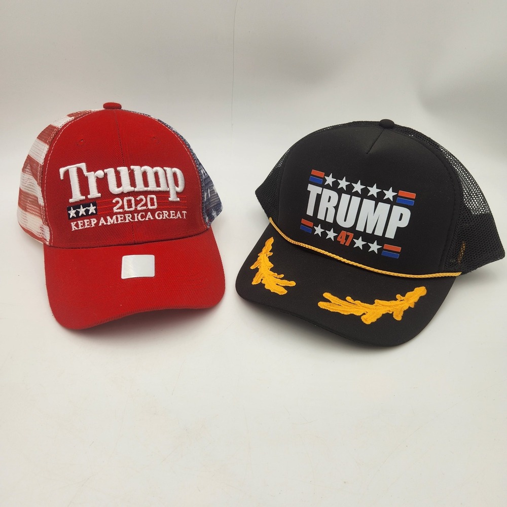 Trump Hat Lot of 2 2020 Keep America Great & Trump 47 Trucker Snapback Mesh Cap